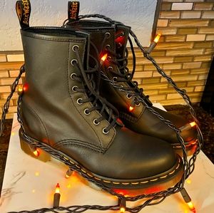 Dr. Martens Black Leather Lace Up Combat B…